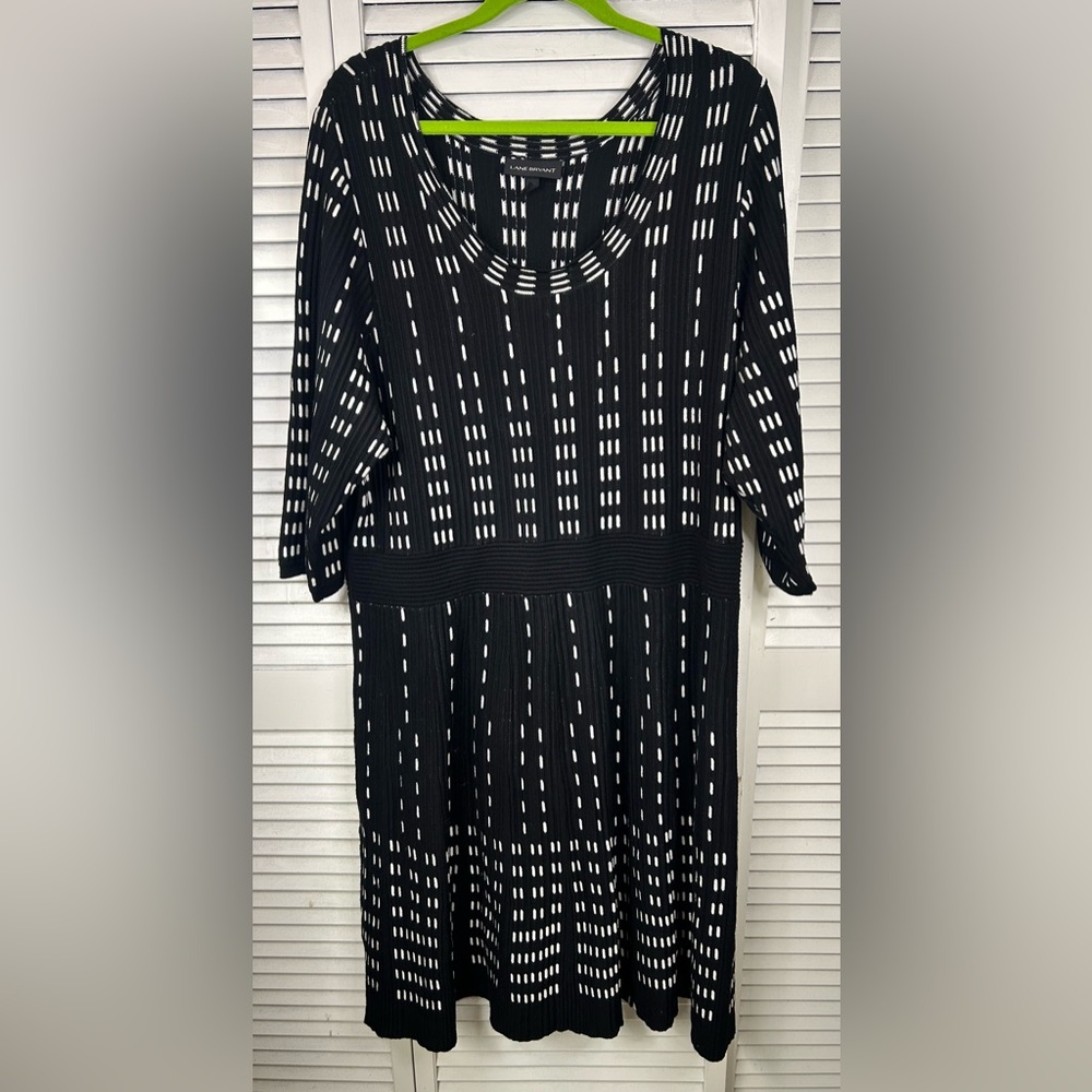 Lane Bryant Black and White Patterned‎ Dress Size 26/28